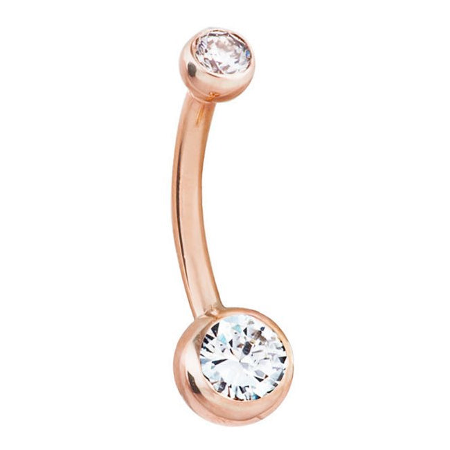 Solid Rose Gold with REAL DIAMONDS! Authentic Diamond Belly Rings ...