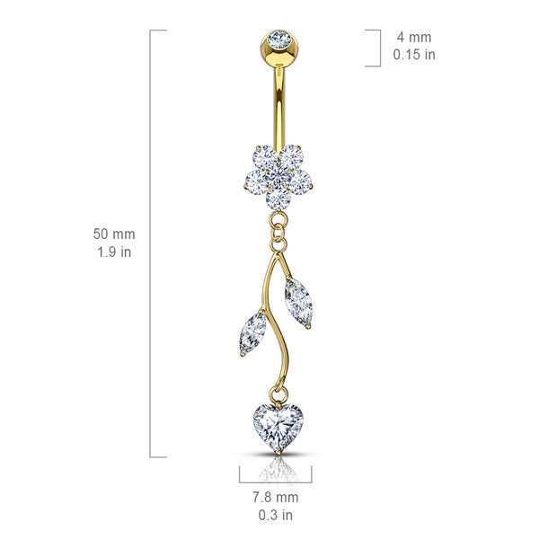 Dangly Gold Belly Rings. 14K Yellow Gold Belly Button Rings Australia ...