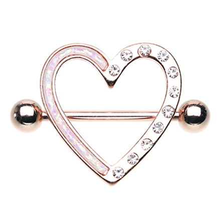 Cute Love Heart Nipple Shield Ring In Rose Gold The Belly Ring Shop