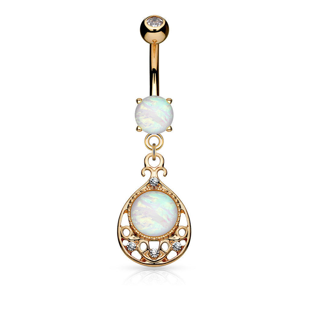 Rose Gold Ophelia Opal Belly Dangle 