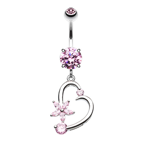 316L Surgical Steel Dangling Heart Belly Button Jewellery. Free Post ...