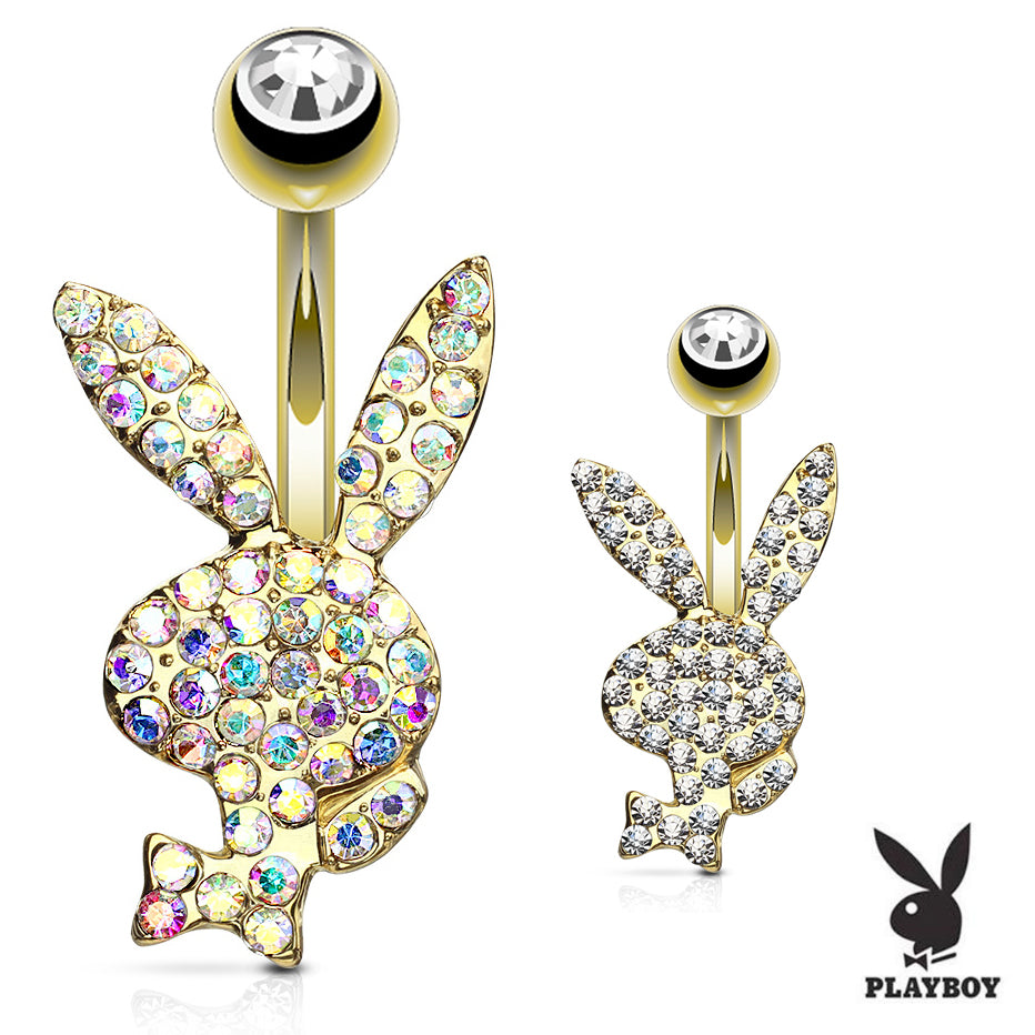 Playboy Motley Belly Rings. Gold Plated 