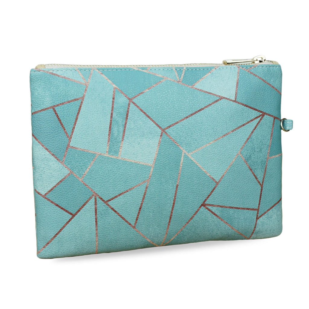 duck egg blue clutch bag