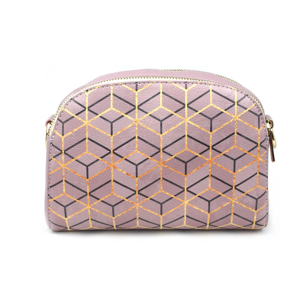 Pretty Geometry- Womens Luxury Geometric Purple Vegan Cross Body Bag – Hetty+Sam