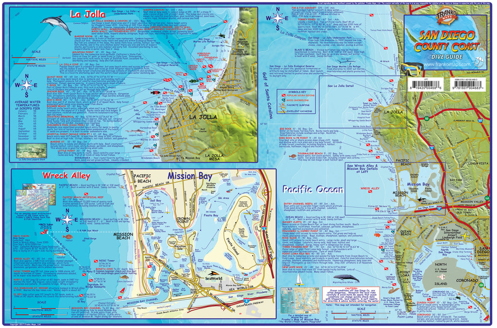 San Diego County Coast Dive Map – Franko Maps