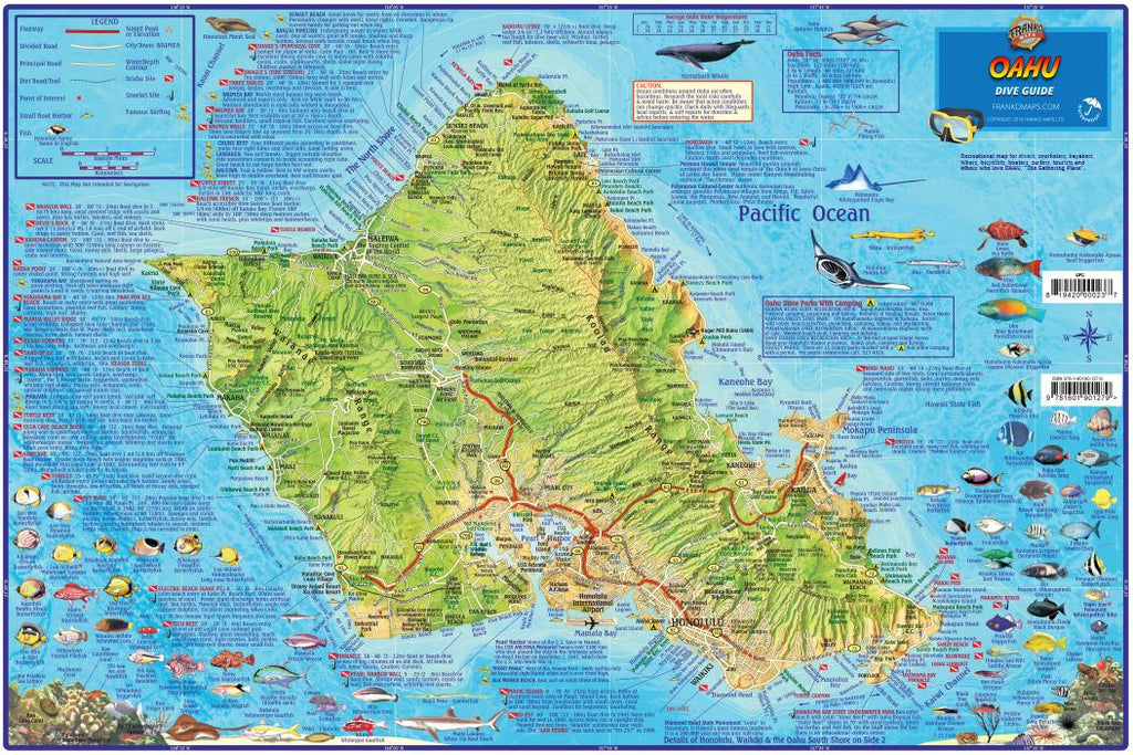 Oahu Dive Map – Franko Maps