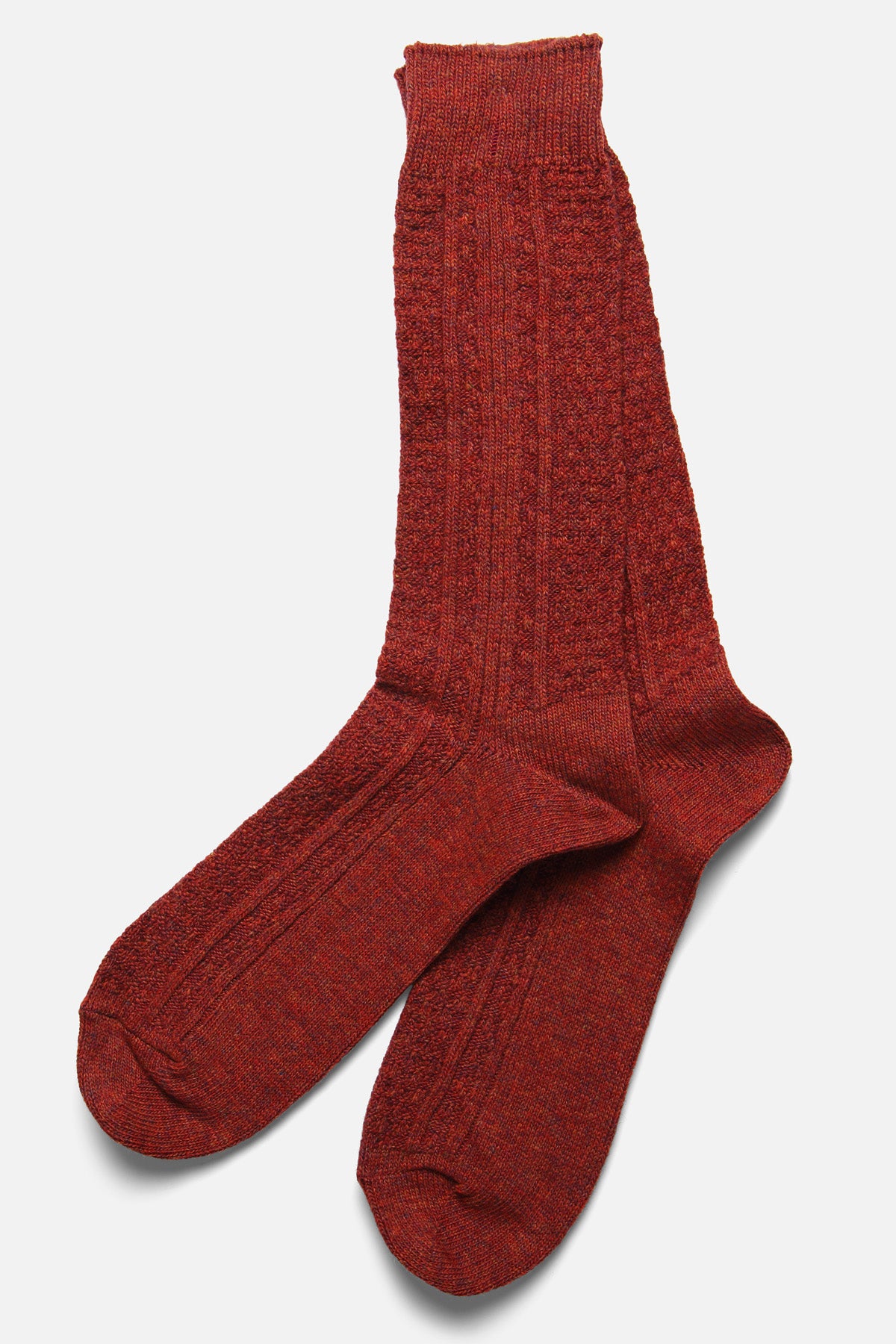 ANONYMOUS ISM - CASHMERE WOOL LINK CREW IN RED