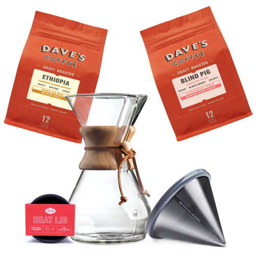 Chemex limited edition handblown 8-cup coffeemaker + caddy, lid, brush -  household items - by owner - housewares sale