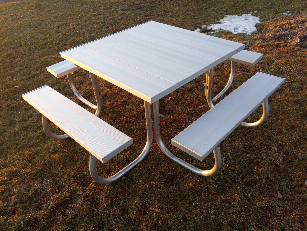 All Aluminum Picnic Table Square top with Stainless steel hardware