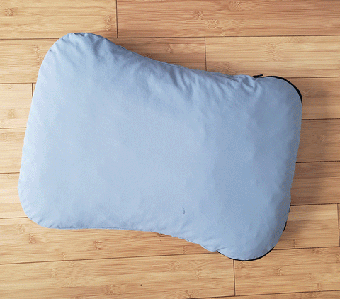 Animated GIF of Pillow cover being removed from the liner.