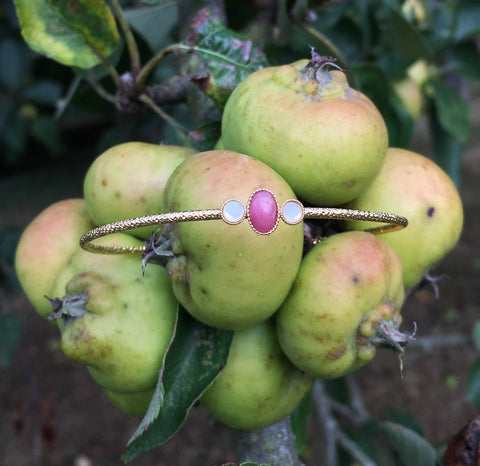 bracelet Claire rhodochrosite et nacre 