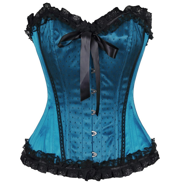 Reggie Satin Lace Overlay Burlesque Corset Corsets Queen Au 6380