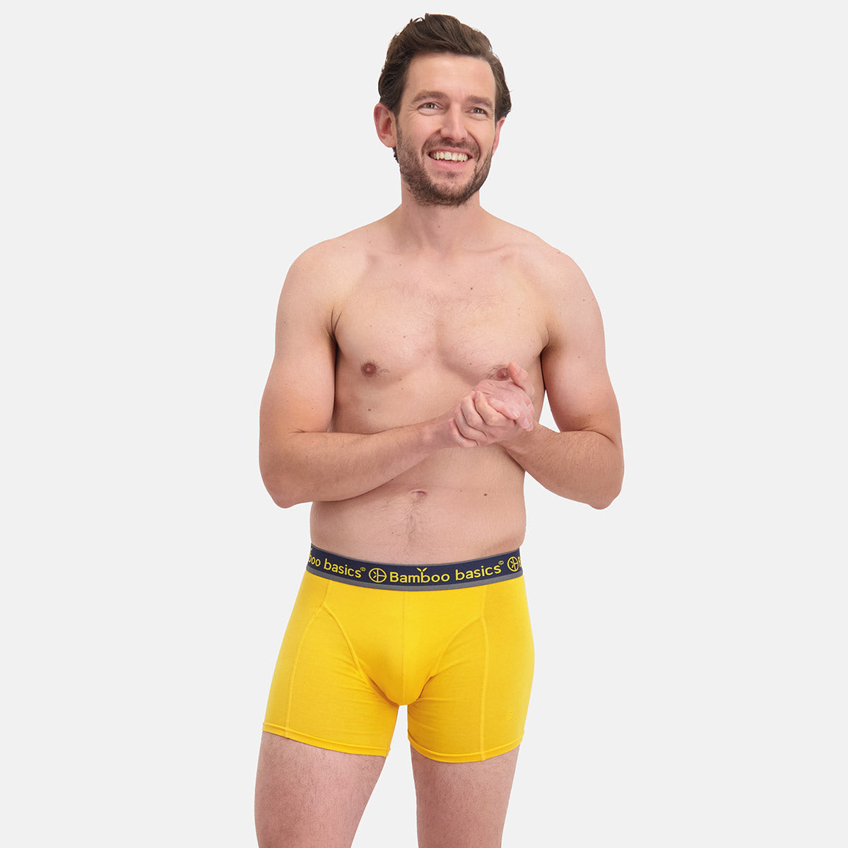 Bamboo Boxer Shorts in Grey, Yellow & Black (3 pack) by Bamboo Basics