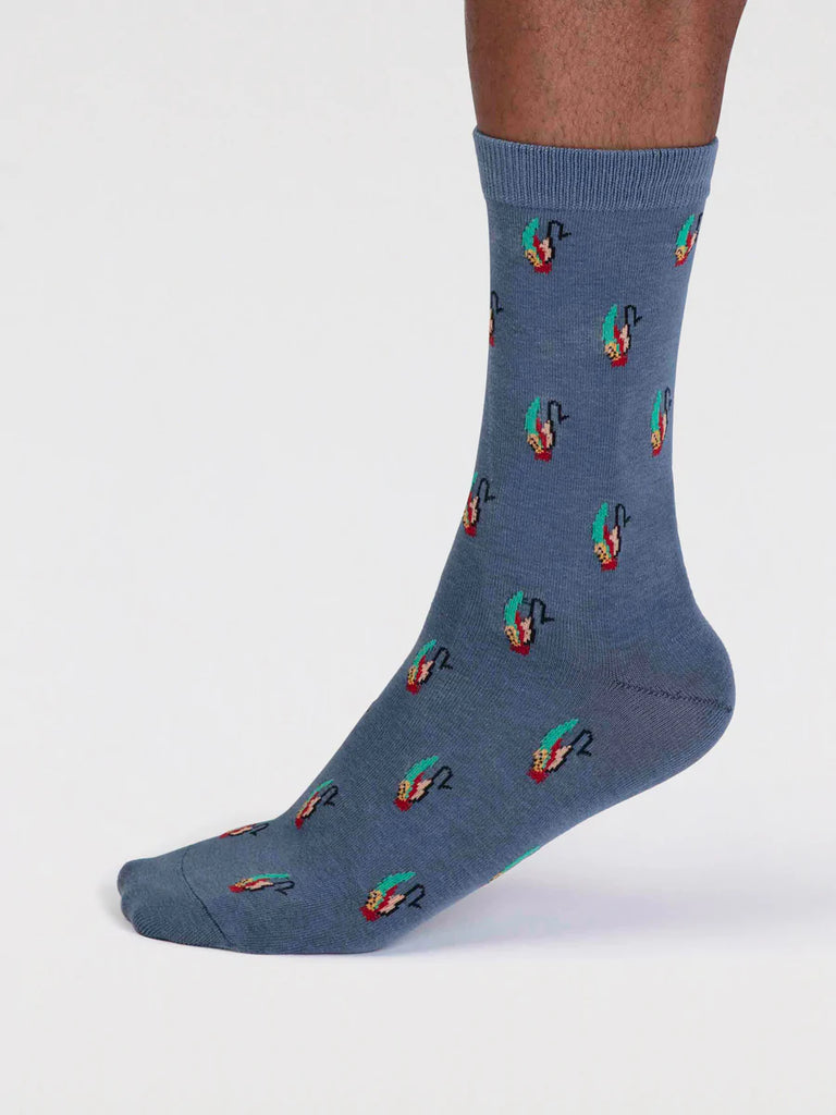 Indigo Blue, Mens Finley Organic Cotton Fly Fishing Socks