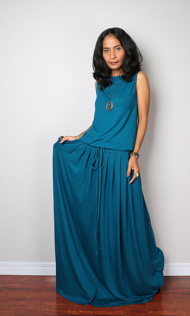 PLUS SIZE Teal Maxi Dress - Sleeveless Teal Dress : Autumn Thrills Col ...