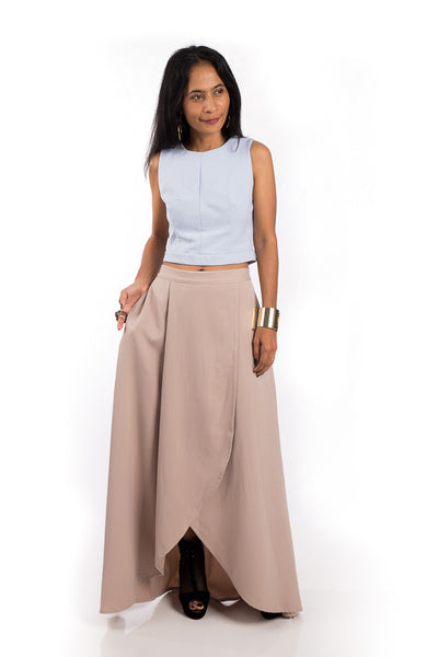 Maxi Skirt, Split Skirt, Beige Skirt – Nuichan