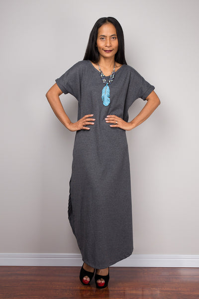 Grey Dress, Loose fit dress, tube dress, a line dress, short sleeve dr ...