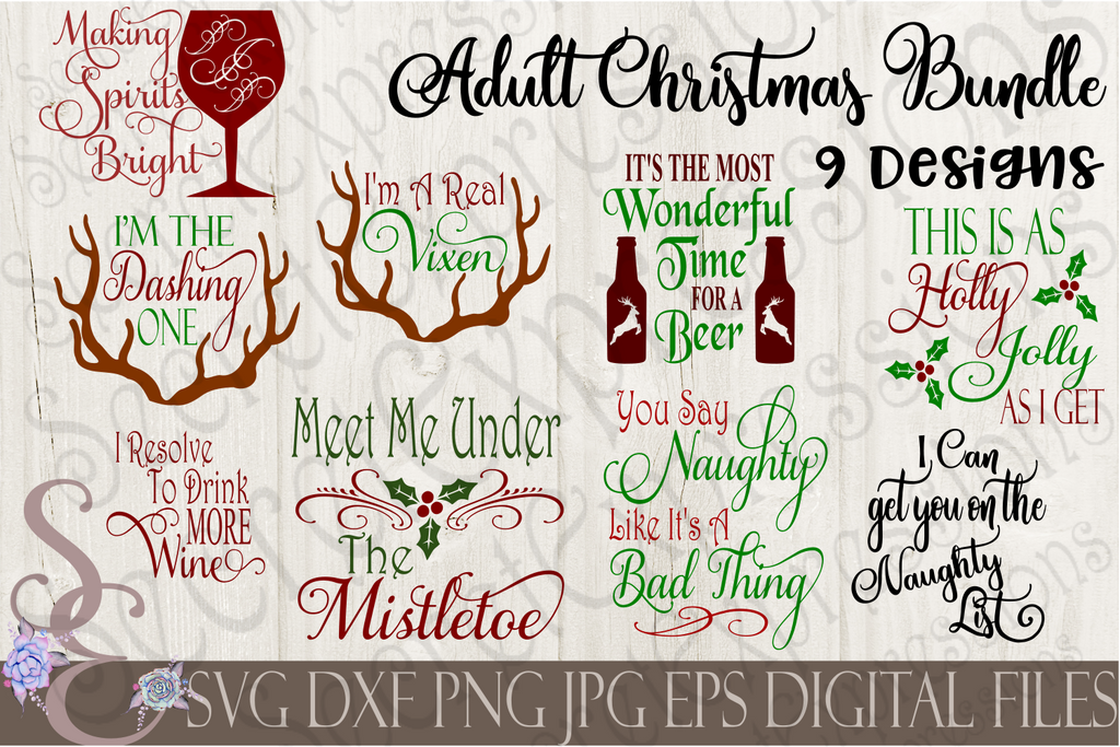 Download Adult Christmas SVG Bundle 9 Designs, Digital File, SVG, DXF, EPS, Png - Secret Expressions SVG