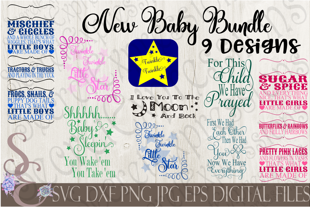 Download Clip Art Art Collectibles New Baby Svg Bundle Eps Digital Svg Files For Cricut Or Silhouette Png Dxf Jpg Print File