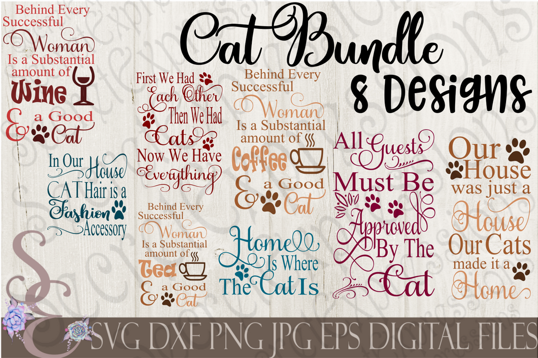 Download Cat Svg Bundle Pet Digital File Svg Dxf Eps Png Jpg Cricut Sil Secret Expressions Svg PSD Mockup Templates