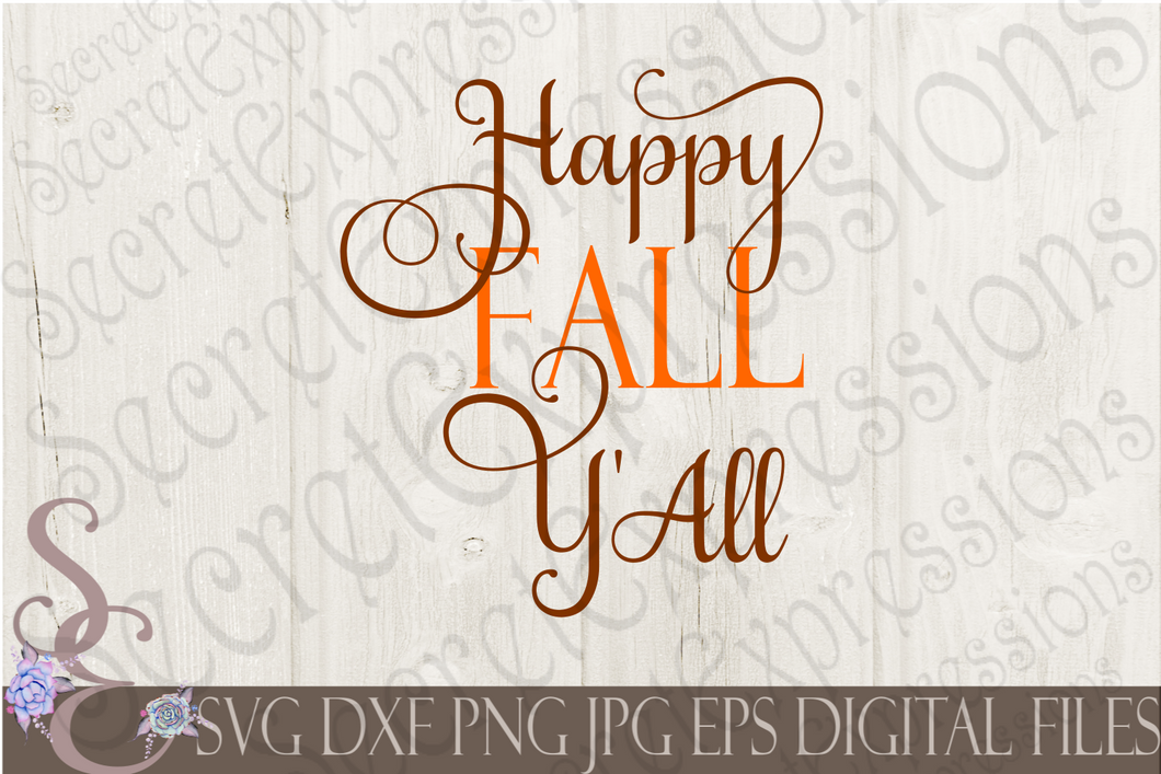 Download Happy Fall Y'all Svg, Digital File, SVG, DXF, EPS, Png ...