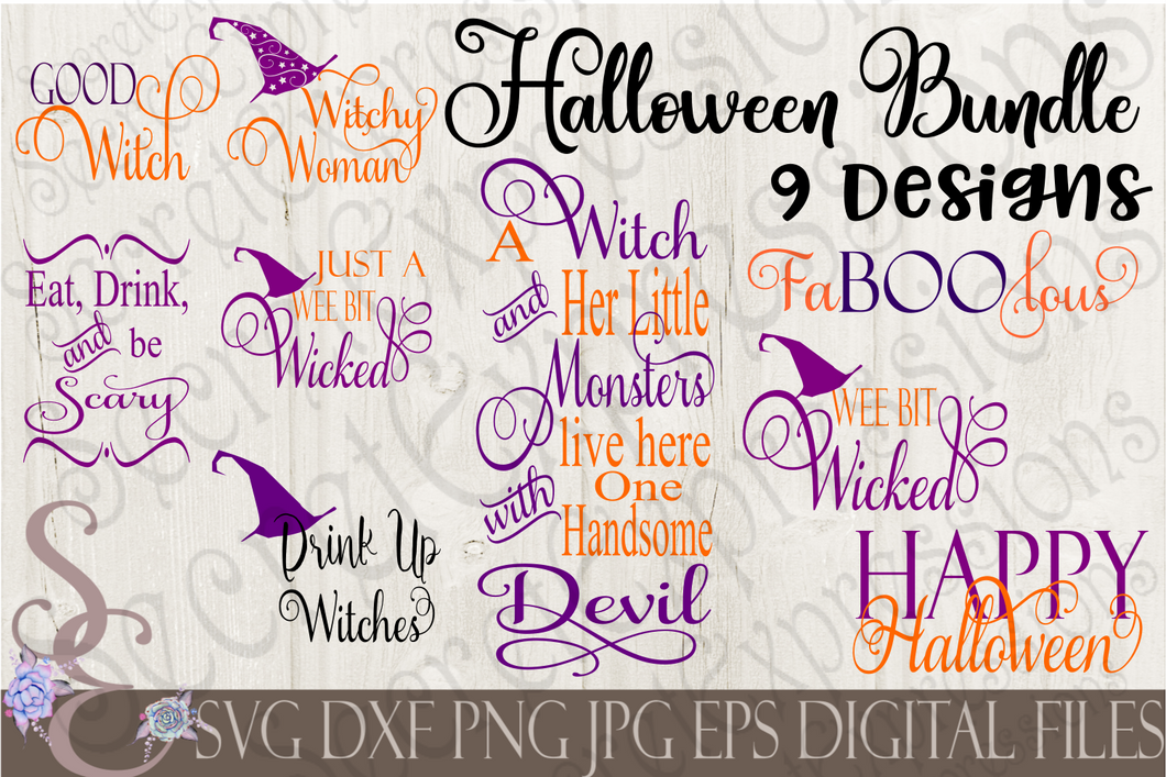 Download Halloween SVG Bundle, 9 Digital File, SVG, DXF, EPS, Png ...