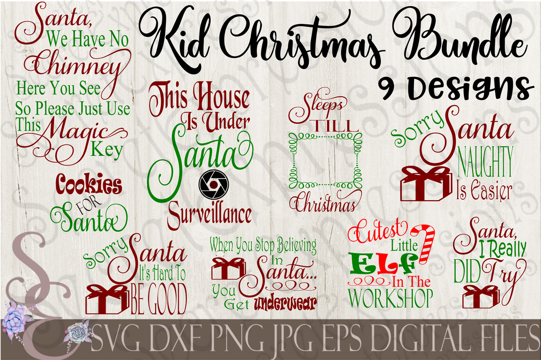 Download Kid Christmas SVG Bundle 9 Designs, Digital File, SVG, DXF ...