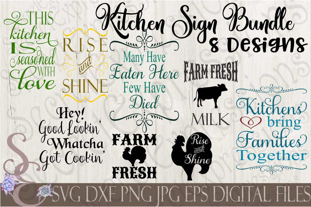 Download Kitchen Sign SVG Bundle, Religious Digital File, SVG, DXF, EPS, Png, J - Secret Expressions SVG