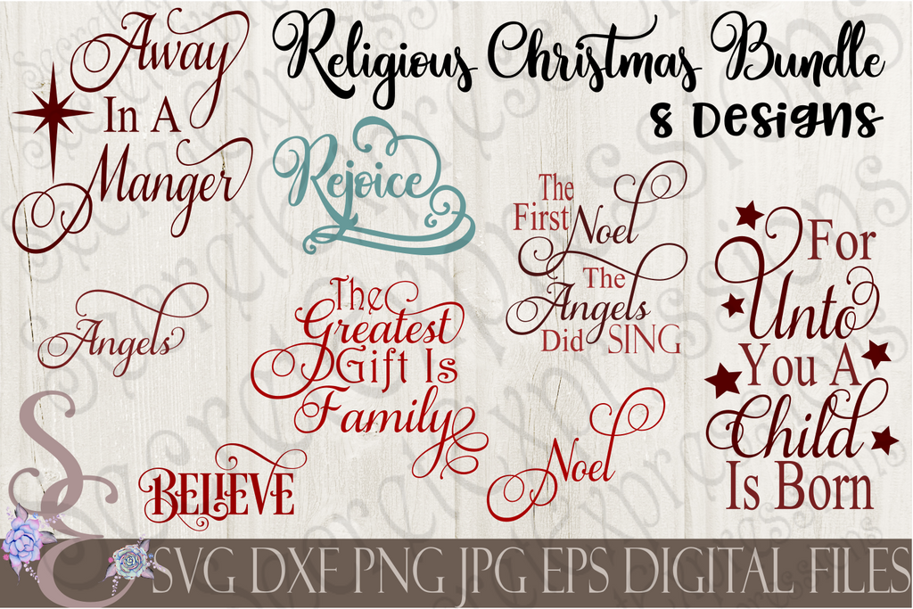 Download Religious Christmas SVG Bundle, 8 Digital File, SVG, DXF ...