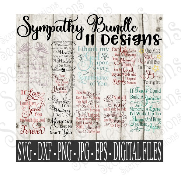 Download Sympathy SVG Bundle, Memorial Set Digital File, SVG, DXF ...