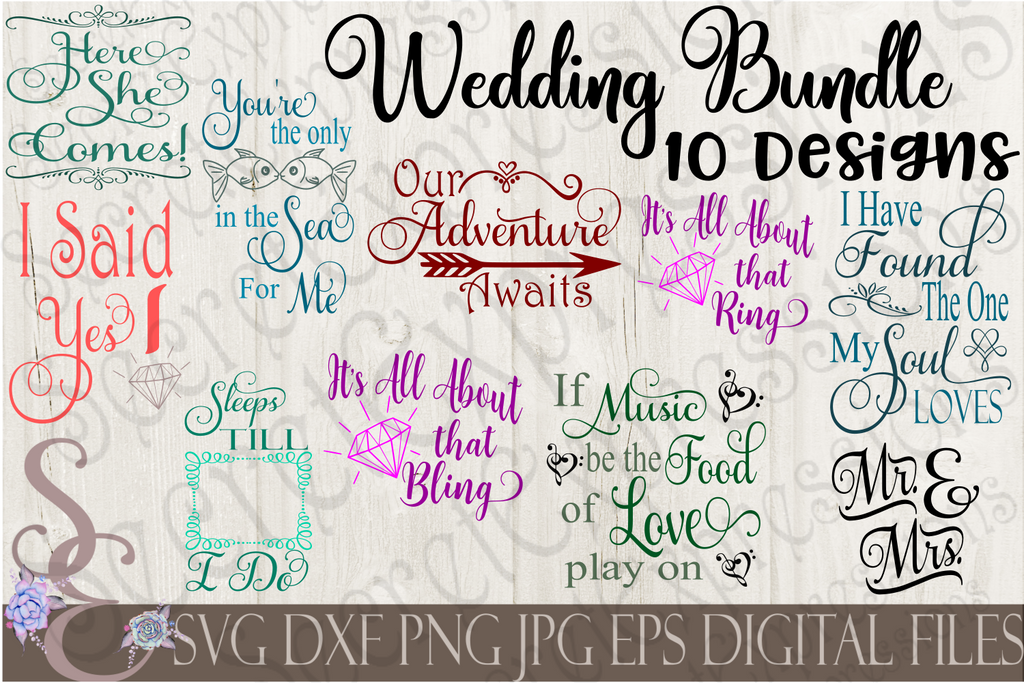 Download Wedding SVG Bundle, Digital File, SVG, DXF, EPS, Png, Jpg, Cricut, Sil - Secret Expressions SVG