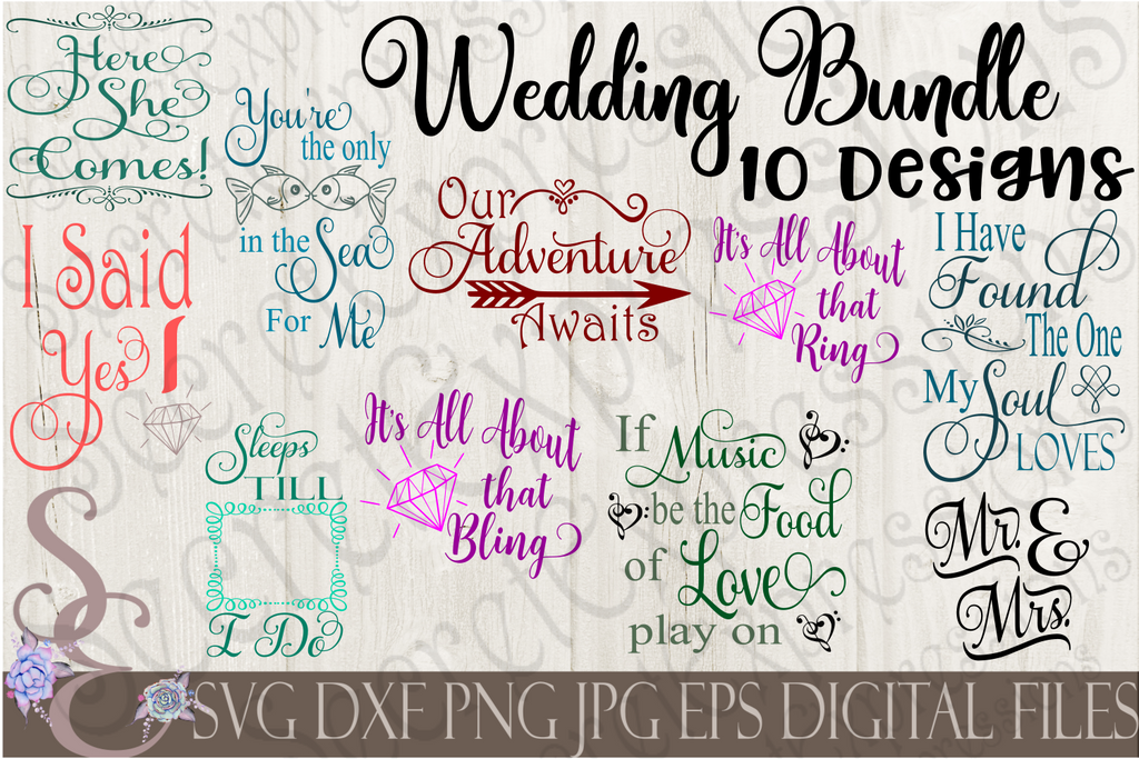 Download Wedding SVG Bundle, Digital File, SVG, DXF, EPS, Png, Jpg ...