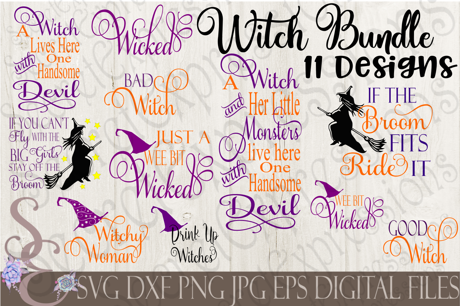 Download Witch SVG Bundle, 11 Digital File, SVG, DXF, EPS, Png, Jpg ...