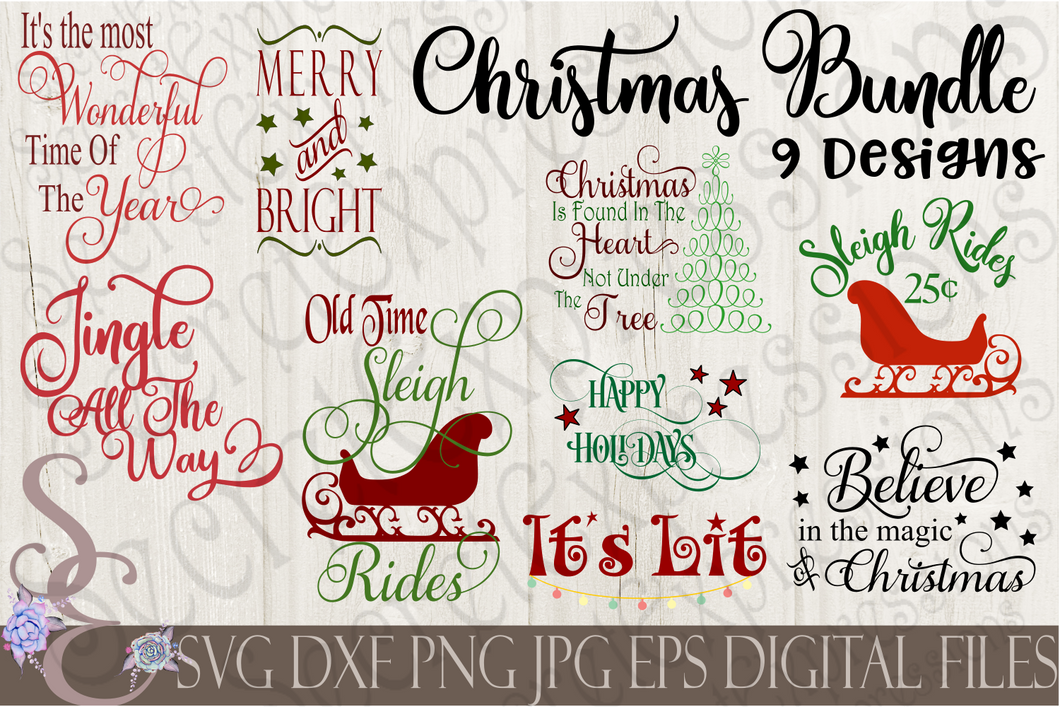 Download Christmas Svg Bundle 9 Digital File Svg Dxf Eps Png Jpg Cricut Secret Expressions Svg