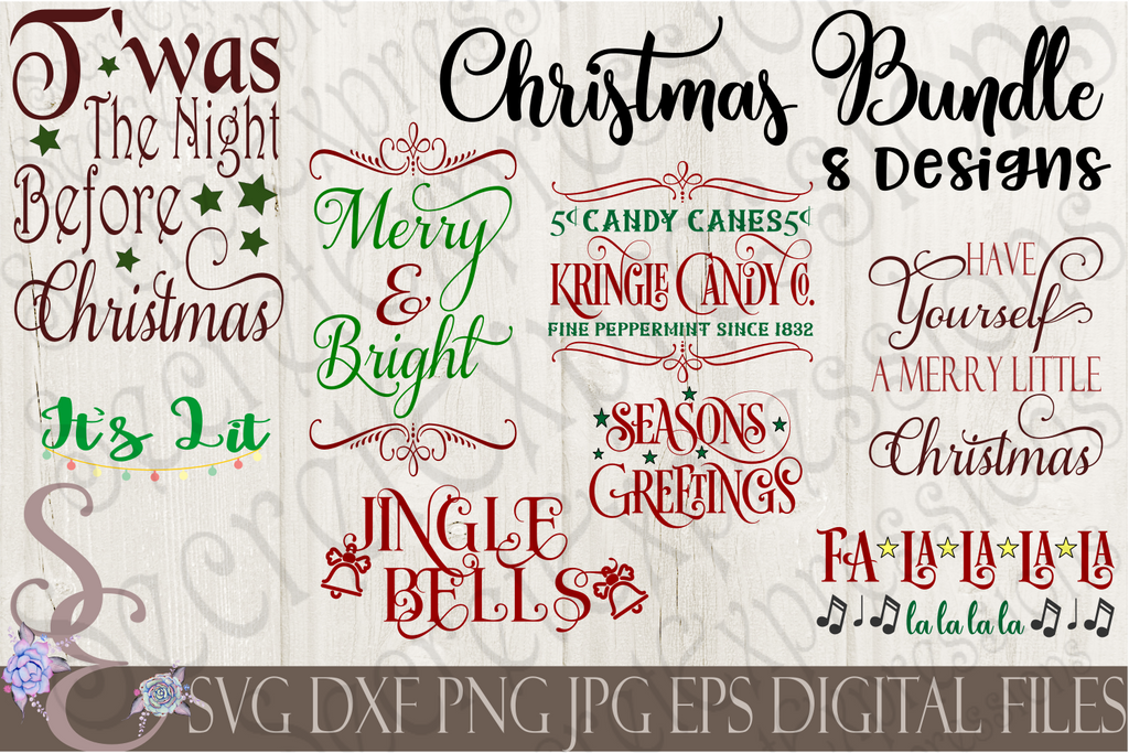 Download Christmas Bundle 8 SVG, Digital File, SVG, DXF, EPS, Png ...