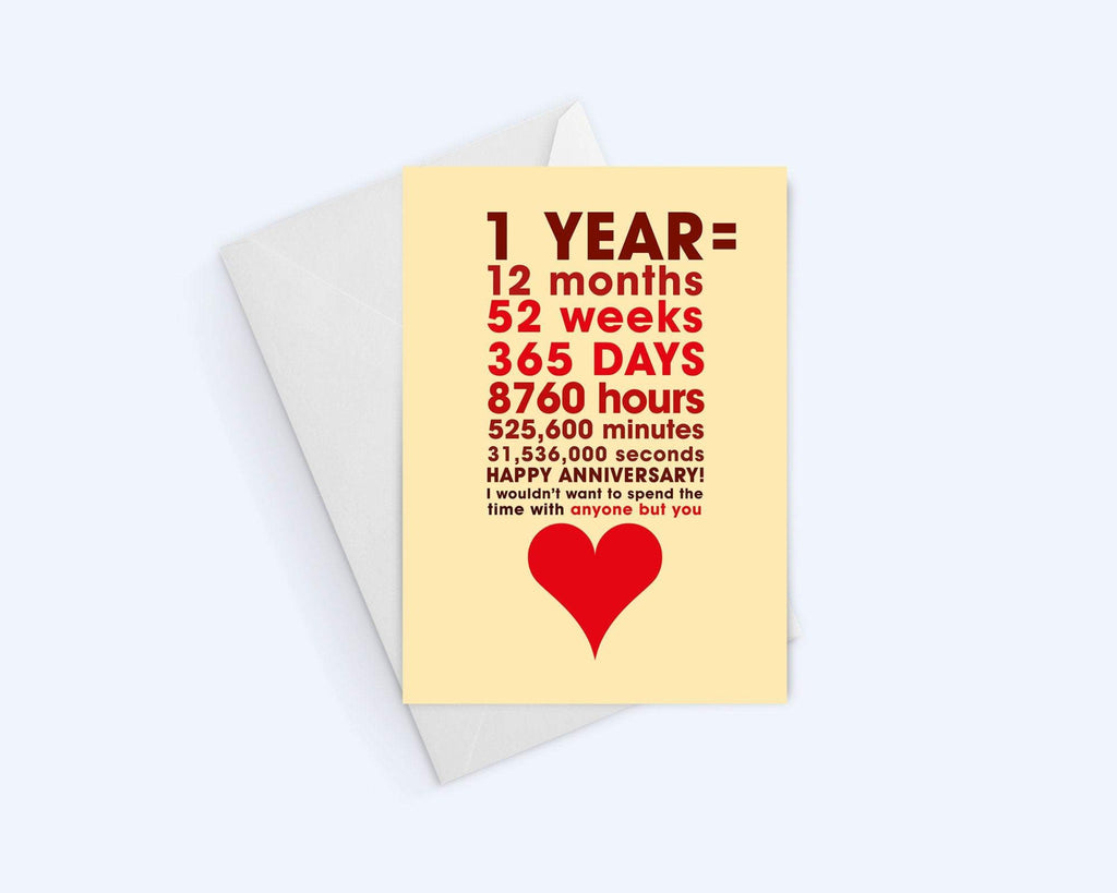 Anniversary Greeting Card Happy 1st Year Cardcraft