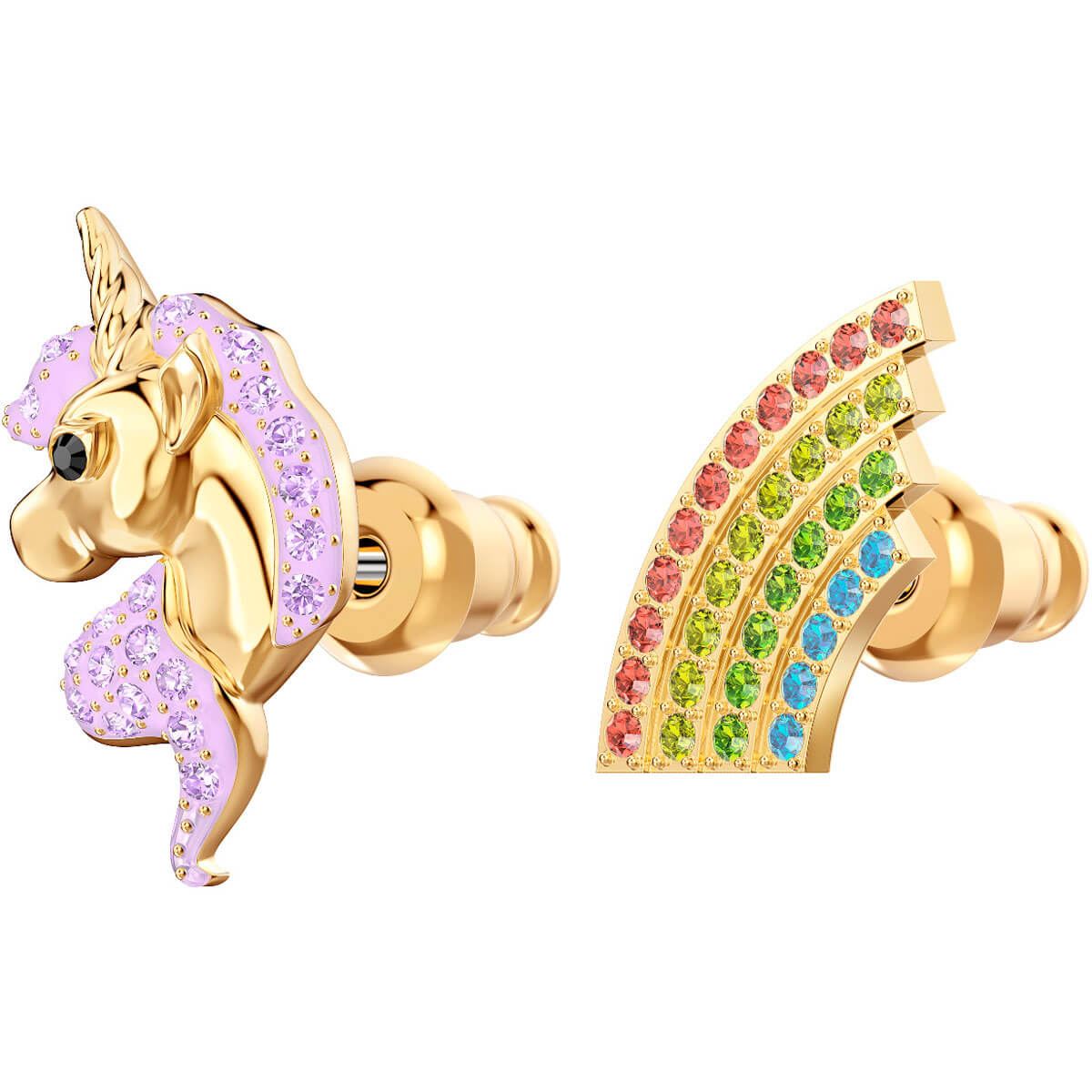 Out of this World Unicorn Multi-Colored Gold Plating Pierced Earrings