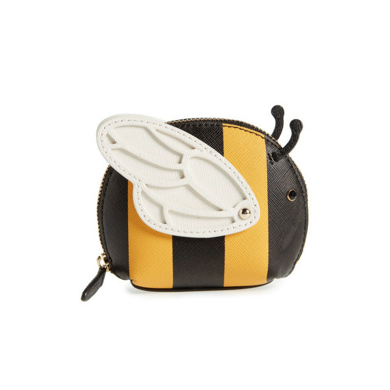 Picnic Perfect Bee Stripe Leather Coin Purse - Seven Season