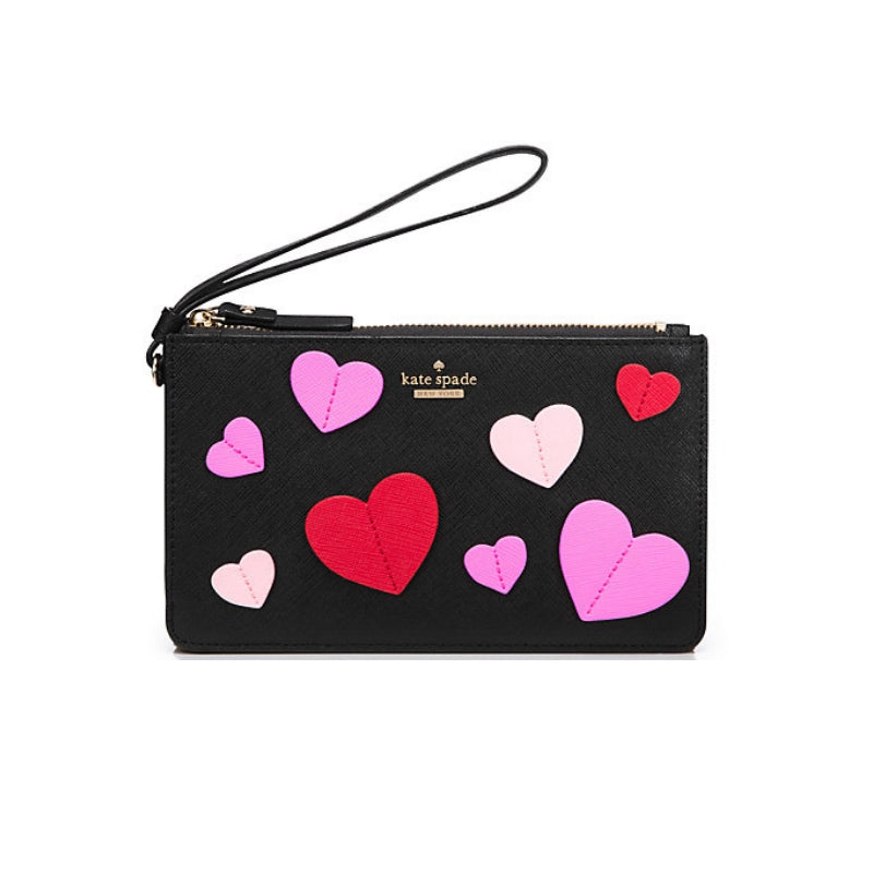 Secret Admirer Applique Heart Slim Bee Wristlet - Seven Season