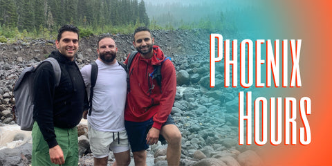 Header image for Phoenix Hours including Mikey, Ari, and Amir