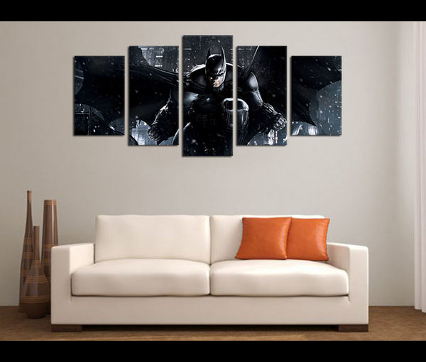 5 Pieces Canvas Art Justice League Batman Wall Art Movie Poster Prints Awesomever