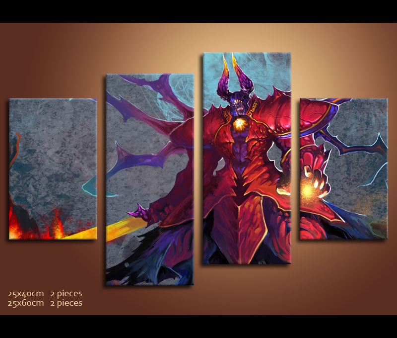 4 Pieces Dota 2 Canvas Art Prints Game Canvas Painting Wall