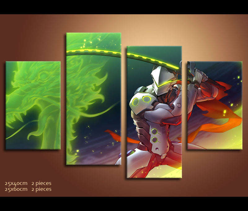 4 Pieces Canvas Art Overwatch Canvas Prints Game Painting Wall Art Decor Awesomever