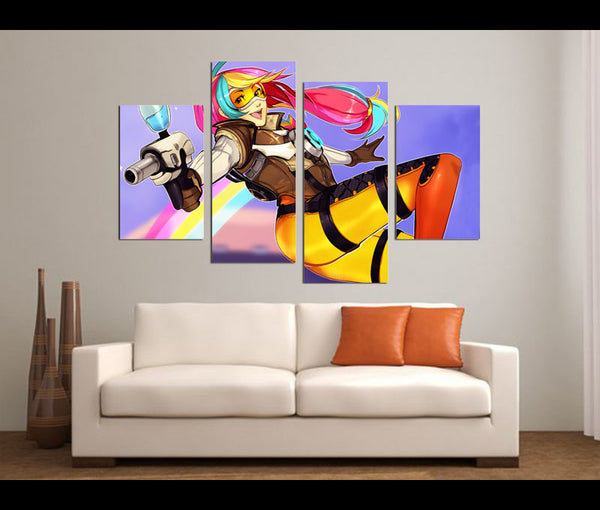 4 Pieces Canvas Art Overwatch Canvas Prints Game Painting Wall Art Decor Awesomever