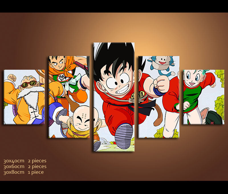 5 Piece Canvas Art Dragon Ball Z Anime Canvas Wall Art Decor | awesomever