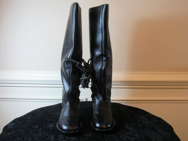 black leather boots size 7