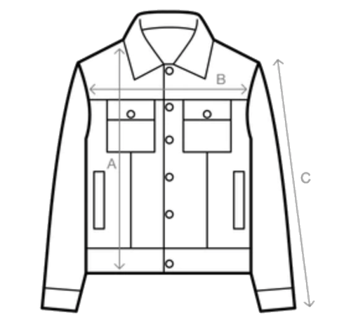 Willpower Denim Jacket Size Chart Graphcis