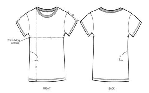 Willpower Female Racing Shirt Size Chart