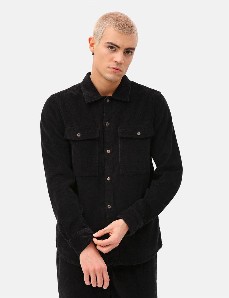 DICKIES DICKIES FORT POLK CORDUROY SHIRT,DK0A4X5W-BLK-S