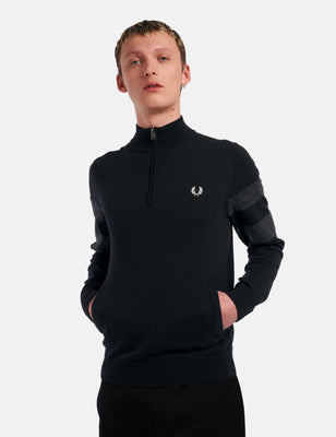 Fred Perry Zip Through Cardigan, Dark Caramel